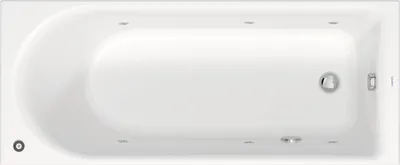 Image de Duravit D-Neo baignoire balnéo, à encastrer, 1 pente de dossier, Jet Protect, 1700x700mm, 760478000JP1000