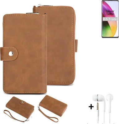 Produktbild von K-S-Trade 2in1 Handyhülle kompatibel mit OnePlus 8 + Kopfhörer Schutzhülle & Portemonnee Schutzhülle Tasche Handytasche Case Etui Geldbörse