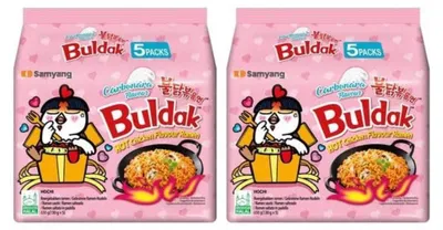 Produktbild von Samyang Buldak Hot Chicken Carbonara Ramen – 10 × 130 g + Heartforcards Versandschutz