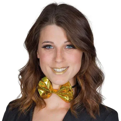 Produktbild von Fliege metallic gold Party Schleife Schlips Karneval Kostüm Zubehör
