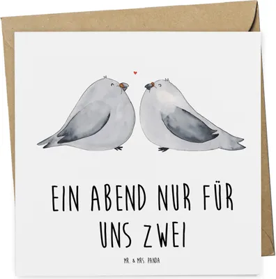 Produktbild von Mr. & Mrs. Panda Gutschein Pärchenabend Zweisamkeit - Weiß - Geschenk, Geburtstagsgeschenk, Gutscheinkarte, genießen, Geschenkkarte, Geschenkgutschein, für Paare, Karte