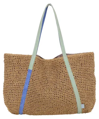 Produktbild von Fritzi aus Preußen Schultertasche Simply Shopper Nature Straw Blue Berry beige
