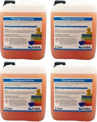 Produktbild von 4 x 5 L Flüssigwaschmittel Konzentrat orange Universal Color GRATIS Ausgießer