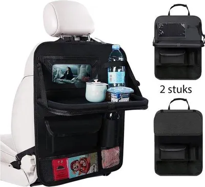 Produktbild von Autositze Organizer, 2-teilig, wasserdicht, schwarz, mit Tisch und Tasche
