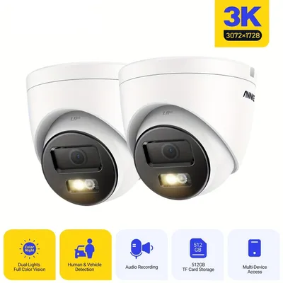 Immagine prodotto di Telecamera di sicurezza - Telecamera di sorveglianza - Telecamera a cupola - Telecamera a torretta - Telecamera CCTV - Set di 2