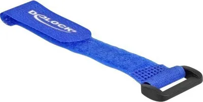 Productafbeelding van DELOCK 19527, Kabelbinder met klittenbandsluiting, blauw, 15 cm, 20 mm, 5 stuks