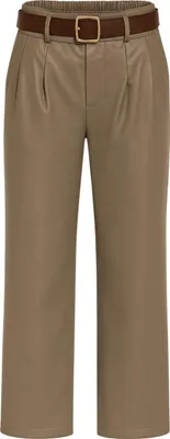Produktbild von 403_Mississhop Damen Hose aus Kunstleder mit Gürtel Taupe