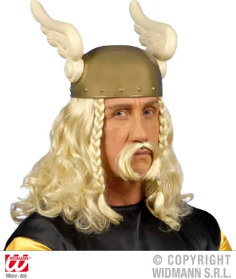 Productafbeelding van Widmann pruiken, carnaval kostuums, model V6263: Galliër met blonde snor