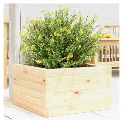 Produktbild von Pflanzkübel 40x40x23 cm aus Kiefernholz, Blumentopf für Garten, Terrasse und Balkon