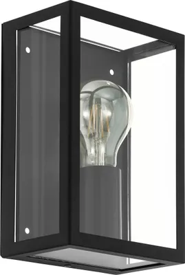 Produktbild von EGLO Außen-Wandlampe Alamonte 1, 1 flammige Außenleuchte, Wandleuchte aus Stahl verzinkt in schwarz und klarem Glas, E27 Fassung, IP44