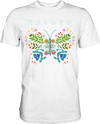 Produktbild von Nature Schmetterling T-Shirt – White / L