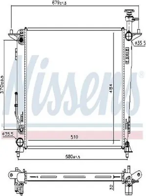 Produktbild von NISSENS 666223 Kühler Wasserkühler Motorkühler für KIA SORENTO III