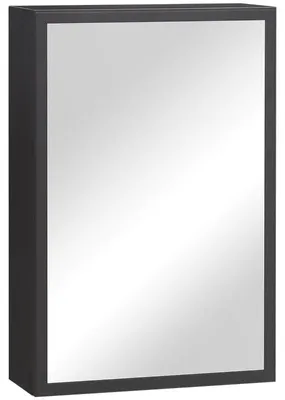 Obrázek produktu pro Zrcadlová skříňka do koupelny - nástěnná skříňka | Barva: černá | Rozměry: 40x15x60 cm