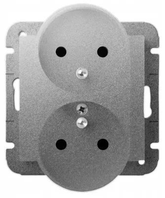 Image de Interrupteur double Classique Elektro-Plast Nasielsk argenté 1743-16