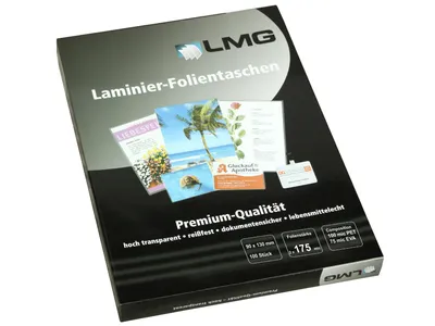 Produktbild von LMG Laminierfolien glänzend für Kleinformat 175 micron, 100 St.