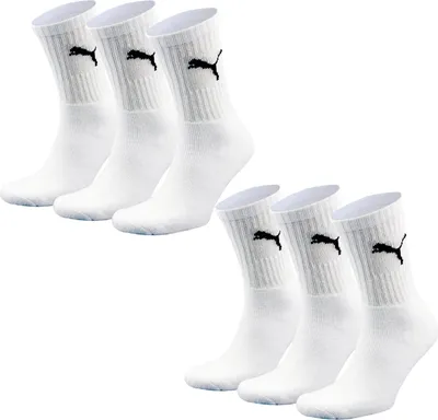Produktbild von PUMA Sportsocken Bequeme Performancesocken aus Baumwollmischung (6-Paar) Strümpfe für Damen & Herren, weiss 43-46