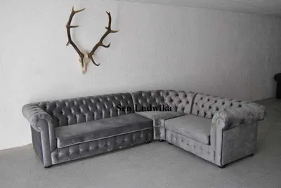 Produktbild von Samt Chesterfield Sofa Couch Polster Eck Garnitur Wohnlandschaft Stoff Sitz Ecke