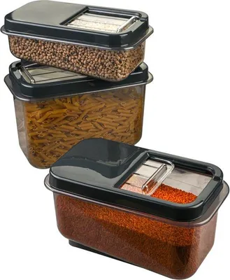 Produktbild von Luftdichte Küchendosen mit Schiebedeckel, BPA-frei, 3er-Set