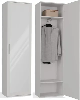 Immagine prodotto di BDW, Appendiabiti Duo con specchio, 180x50x35cm, funzionale, bianco