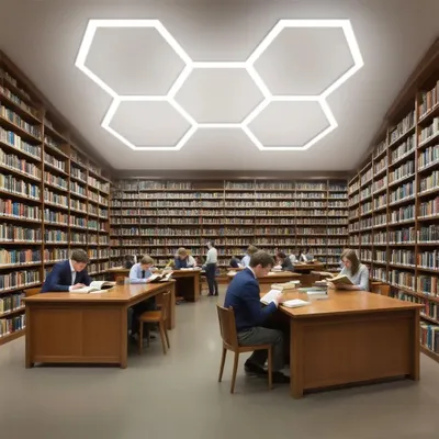 Image de Lampe de garage LED hexagonale - 5Hex - 220 V - 6500 K - Plafonnier - Pour garage et atelier