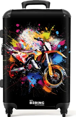 Obrázok produktu pre NoBoringSuitcases.com Tvrdý kufor stredný 67x43x25 cm, 72L, Graffiti Sport: motorka, cestovný kufor na 4 kolieskach