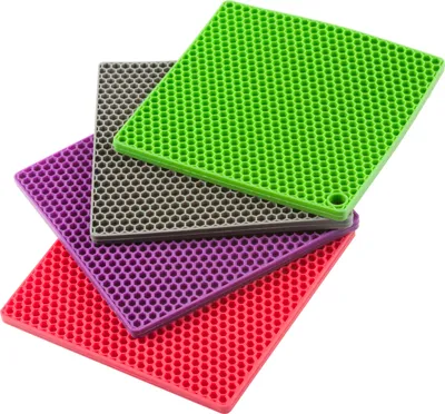 Produktbild von 1 x Untersetzer Topfuntersetzer Silikon eckig, 17x17 cm, 1 aus 4 Farben