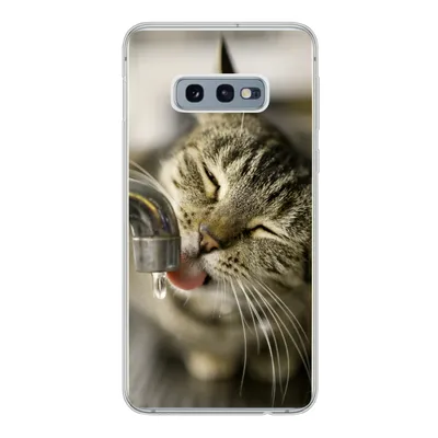 Produktbild von MuchoWow® Handyhülle Schutzhülle Hülle für Samsung Galaxy S10e Katze - Wasserhahn - Getränk Silikon Softcase Handy Hülle - Handy