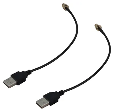 2er-Pack SMA auf USB Koaxialkabel-Adapter, 20 cm, RG174