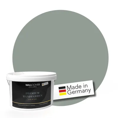 Produktbild von WALLCOVER PREMIUM Wandfarbe Sachtes Lorbeergrün Hochdeckend Matt 5L für 40 m²