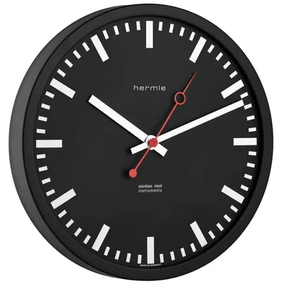 Produktbild von Hermle 30471-742100 Bahnhofsuhr Grand Central rund Schwarz