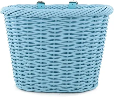 Obrázok produktu pre Pletený bicyklový košík na riadidlá s nastaviteľnými koženými popruhmi