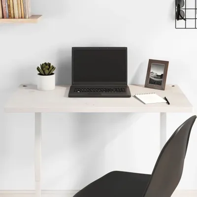Zdjęcie produktu dla Maison Exclusive – blat biurka biały 80 x 40 x 2,5 cm, lite drewno sosnowe