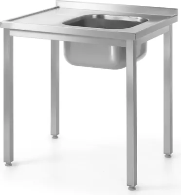 Immagine prodotto di HENDI | Tavolo con un lavello, avvitato, profondità 600 mm, Linea Cucina, dimensioni 1000x600x(H)850mm