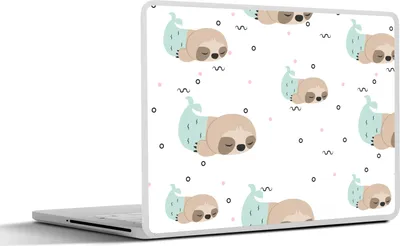 Produktbild von MuchoWow® Laptop Aufkleber Sticker Cover Meerjungfrau - Faultier - Schlafen 25x18 cm - Laptop-Deko