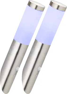 Produktbild von 2er Smart RGB LED Wandlampe, opal, Bewegungsmelder, H 40 cm