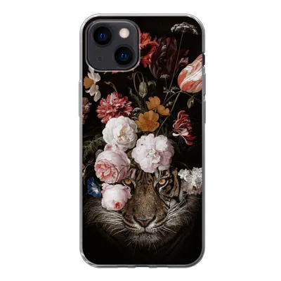 Produktbild von MuchoWow® Handyhülle Schutzhülle Hülle für iPhone 13 mini Blumen - Jan Davidsz de Heem - Tiger - Gemälde - Stillleben - Alte Meister Silikon Softcase Handy Hülle - Softcase