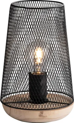 Produktbild von Tischlampe - Braun - Schwarz - Metall - Holz - 15 x 23 cm