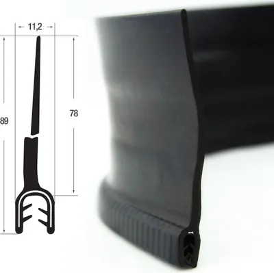 Produktbild von DF22 - EPDM Kantenschutz Dichtungs Fahnen Profil Gummi Dichtung - Klemmbereich 2-4 mm