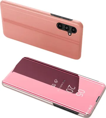 Zdjęcie produktu dla Clear View Case etui Samsung Galaxy A54 5G pokrowiec z klapką różowe