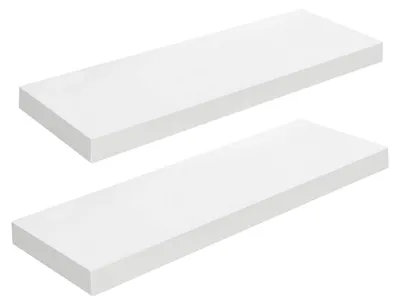 Obrázok produktu pre Sada dvoch závesných políc, 60 x 20 x 3,8 cm, biela, s nenápadnými držiakmi