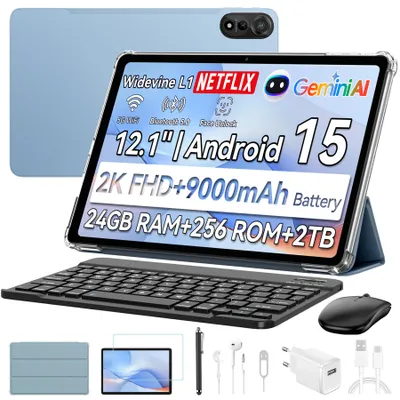 Obrázek produktu pro Blackview Mega2,12 Zoll, 2K Display, 2025, FHD Tablet, 24(8+16) GB+256GB 2TB Erweiterbar, Dual 4G, 5GWiFi, 9000mAh, 2025 Android 15, Widevine L1
