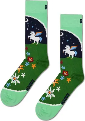 Image de Happy Socks Pegasus Land Crew-chaussettes Vert UE 36-40 Hommes,Femmes Vert UE 36-40