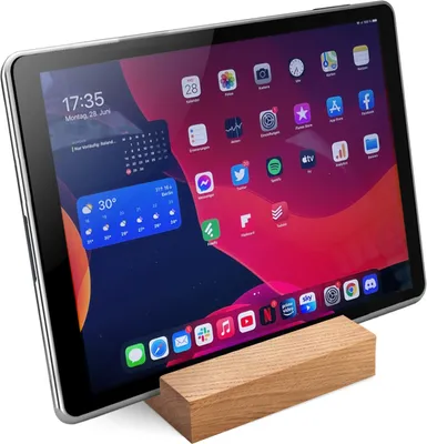 Produktbild von Rikmani Tablet Ständer aus Holz iPad Ständer Tablet Halterung iPad Eiche