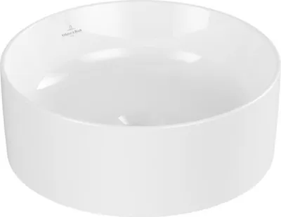 Produktbild von Villeroy & Boch Collaro Aufsatzwaschbecken, rund, ohne Hahnloch, ohne Überlauf, 400x400mm, 4A184001