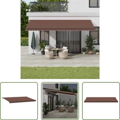 Zdjęcie produktu dla The Living Store Markiza ręczna z diodami LED Brązowa 600x300 cm