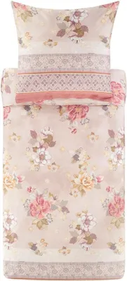 Produktbild von Bassetti Baumwollsatin-Bettwäsche-Garnitur HANAMI Farbe BEIGE 41 Größe 135x200+80x80