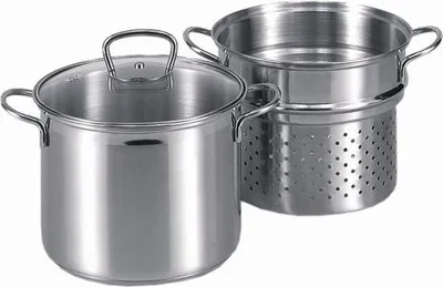 Zdjęcie produktu dla Garnek do spaghetti ze stali nierdzewnej 24 cm nazywa się po holendersku "Garnek do spaghetti ze stali nierdzewnej 24 cm".