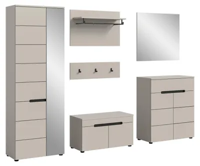 Produktbild von Garderoben-Set >Canu< in Kaschmir - 255x190x37cm (BxHxT)