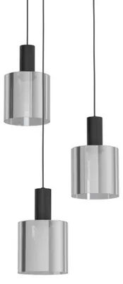 Productafbeelding van 3-lichts hanglamp Gorosiba met smoke glas