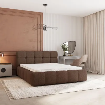 Produktbild von Masseno Polsterbett FARU Q 180x200 cm, Polsterbett mit Bettkästen - Braun, QUELLE 25